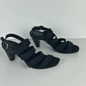 Abella Sandals Women Size 8 Black‎ Strappy Fabric